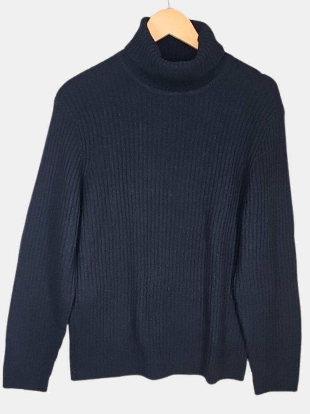 Guess Jeans Ribbed Turtleneck Sweater M Black Lambswool Y2K 90's Retro Cozy